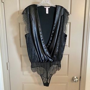 Victoria’s Secret Black Silk and Lace Bodysuit